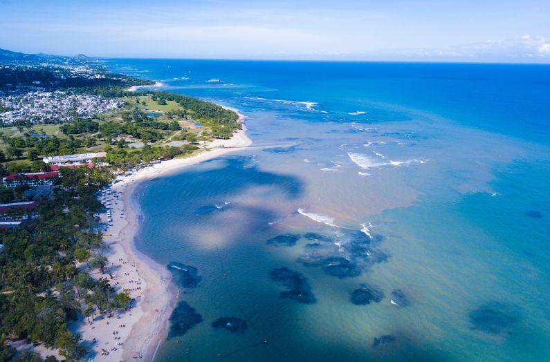 Vista aérea de Puerto Plata en la República Dominicana